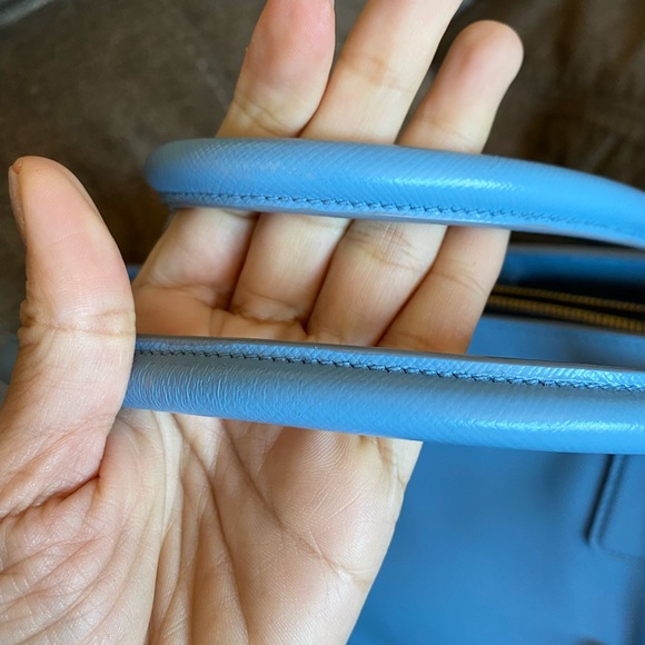 Authentic Prada double Lux tote purse blue with card - Picture 10 of 12